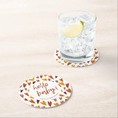 Neutrales Baby-Dusche-Party für moderne Herz-Gesch Runder Pappuntersetzer (Vor Ort)
