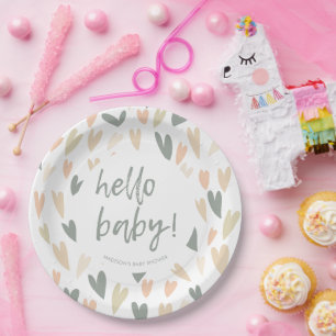 Neutrales Baby-Dusche-Party Pa Pappteller