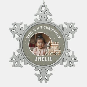Neutrales Baby erstes Weihnachtstraining Andenkenf Schneeflocken Zinn-Ornament