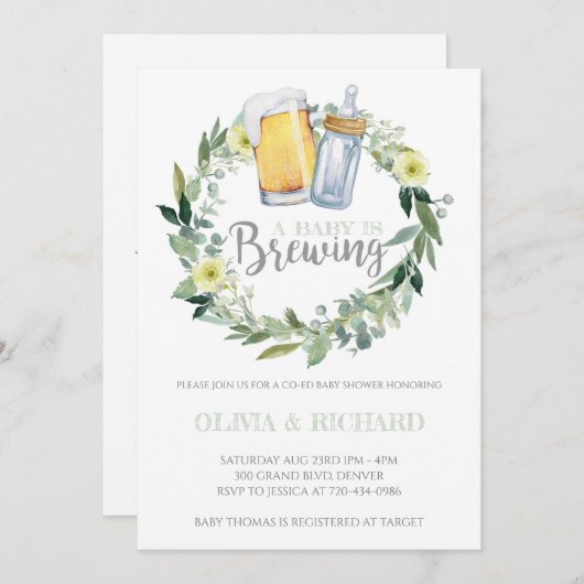 Neutrales Baby für das Geschlecht wird Babydusche  Einladung (Vorne/Hinten)