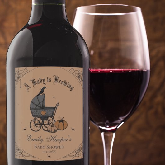 Neutrales Baby für das Orangengeschlecht wird Baby Weinetikett