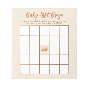Neutrales Baby-Geschenk Bingo Baby-Duschspiel Notizblock