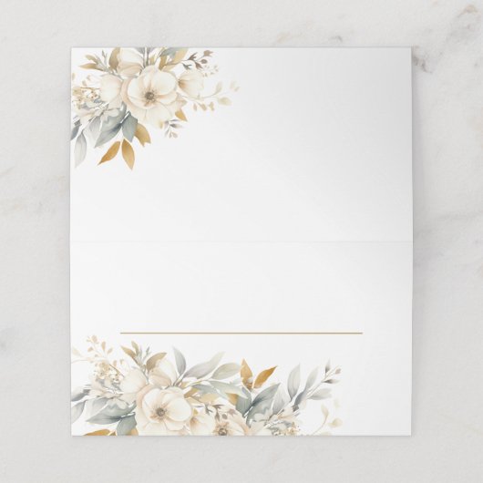 Neutrales Baby in Blütenblütendusche Platzkarte (Außenseite Aufgefaltet)