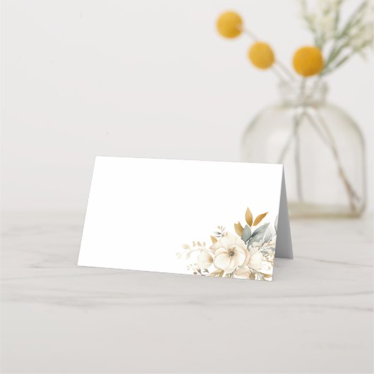 Neutrales Baby in Blütenblütendusche Platzkarte (Rückseite)