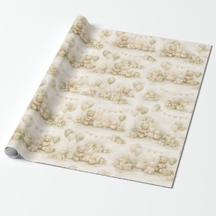 Neutrales Baby-Party-Teddy-Bär-Party-Muster Geschenkpapier