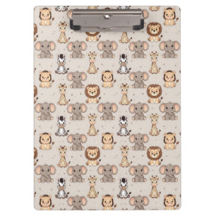 Neutrales Baby-Safari-Muster Klemmbrett