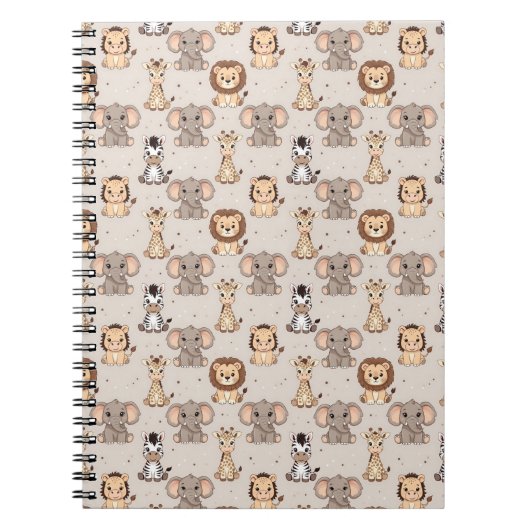 Neutrales Baby-Safari-Muster Notizblock (Vorderseite)