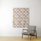 Neutrales Baby-Safari-Muster Wandteppich (Beispiel)