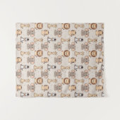 Neutrales Baby-Safari-Muster Wandteppich (Vorderseite (Horizontal))