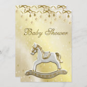 Neutrales Baby Shower Rocking Pferd Einladung (Vorne/Hinten)