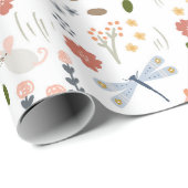 Neutrales Baby Woodland Wrapping Paper Geschenkpapier (Rolleneckpunkt)
