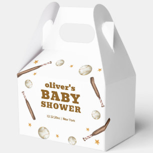 Neutrales Baseball-Sport „Batter Up“ Baby Shower  Geschenkschachtel