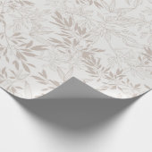 Neutrales Beige Botanisches Minimalistisches Blatt Geschenkpapier (Ecke)