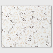 Neutrales Beige Braun Botanisches Blattmuster Geschenkpapier (Flach)