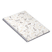 Neutrales Beige Braun Botanisches Blattmuster Notizblock (Rechte Seite)