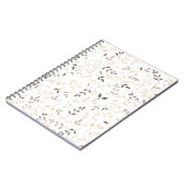 Neutrales Beige Braun Botanisches Blattmuster Notizblock (Linke Seite)