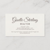 Neutrales Beige-Foto-Monogramm-Realtor-QR-Code Visitenkarte (Rückseite)