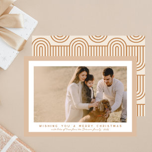 Neutrales Beige Foto Stylishes Boho-Christmas Feiertagskarte