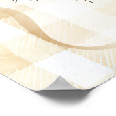 Neutrales Beige Gingham Erdnuss-Baby Shower Willko Poster (Ecke)