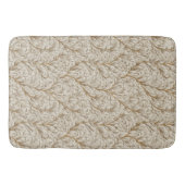 Neutrales Beige Gold Botanisches Blatt William Mor Badematte (Vorderseite)