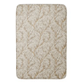 Neutrales Beige Gold Botanisches Blatt William Mor Badematte (Vorderseite Vertikal)