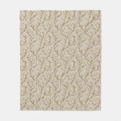 Neutrales Beige Gold Botanisches Blatt William Mor Fleecedecke (Vorderseite)