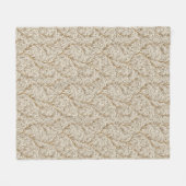 Neutrales Beige Gold Botanisches Blatt William Mor Fleecedecke (Vorderseite (Horizontal))