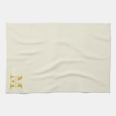 Neutrales Beige Gold Monogramm Geschirrtuch (Horizontal)