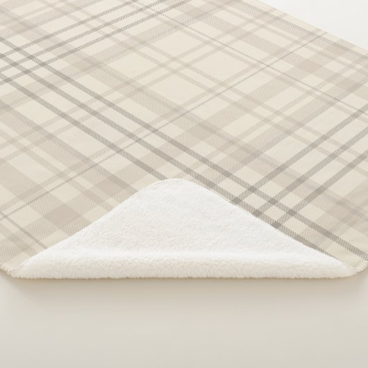 Neutrales Beige Karo Sherpadecke (3/4)