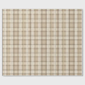 Neutrales Beige Karo Tartan Geschenkpapier (Flach)