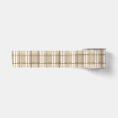 Neutrales Beige Karo Tartan Satinband (Vorderseite)