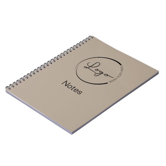 Neutrales Beige Minimalistisches Logo Beruflich Notizblock (Linke Seite)