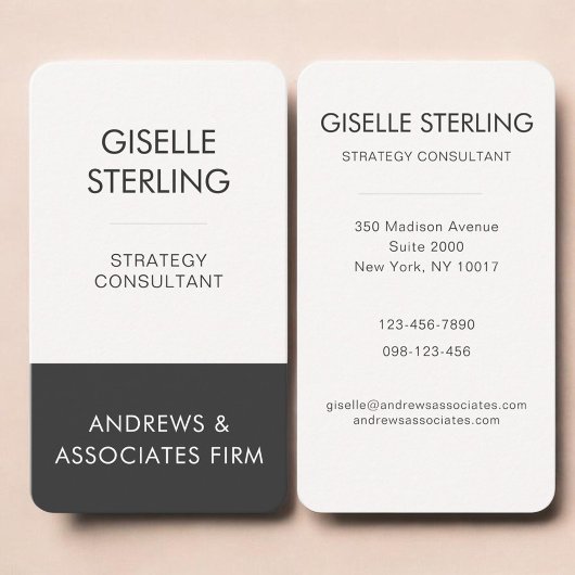 Neutrales Beige Schwarzes Professionelles Visitenkarte
