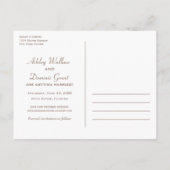 Neutrales Beige-Starfish-Hochzeitsstift Save the D Ankündigungspostkarte (Rückseite)