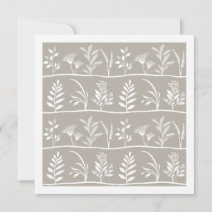 Neutrales Beige Taupe Botanic Serenade Minimalisti Mitteilungskarte