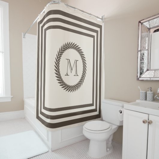 Neutrales Biscotti und Kakao-extravagantes Duschvorhang (Beispiel)