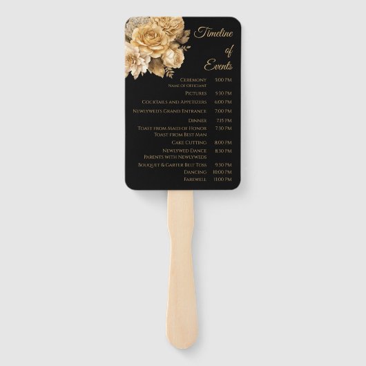 Neutrales Blume-Bouquet-Hochzeitsprogramm - Fächer (Rückseite)