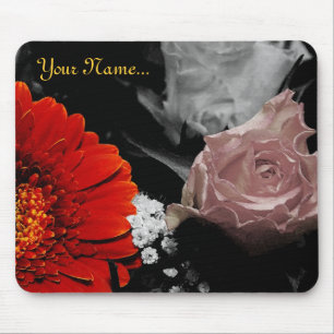 Neutrales Blumendesign Mousepad