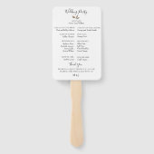 Neutrales Blumenhandschuh-Hochzeitsprogramm Fächer (Rückseite)