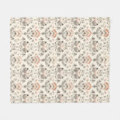 Neutrales Blush-Grau Botanisches Fleece-Decke Fleecedecke (Vorderseite (Horizontal))