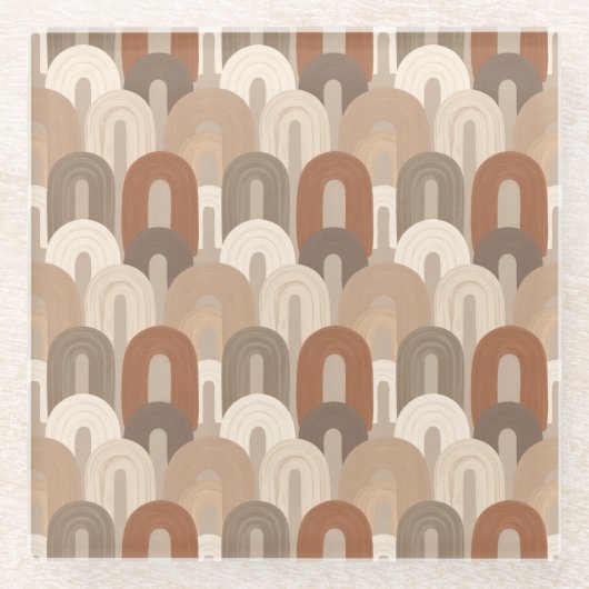 Neutrales Bogen Abstract Muster Glasuntersetzer (Vorderseite)