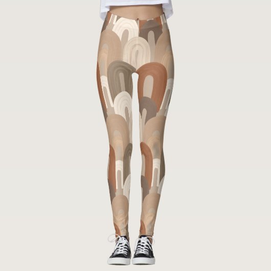 Neutrales Bogen Abstract Muster Leggings (Vorderseite)