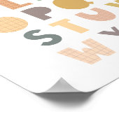 Neutrales Boho Alphabet-Kinderzimmer Poster (Ecke)