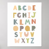 Neutrales Boho Alphabet-Kinderzimmer Poster (Vorne)