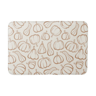 Neutrales Boho-Beige-Kürbismuster Herbst Halloween Badematte