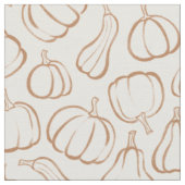 Neutrales Boho-Beige-Kürbismuster Herbst Halloween Stoff (Nahaufnahme)