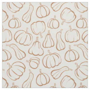 Neutrales Boho-Beige-Kürbismuster Herbst Halloween Stoff