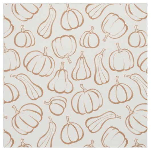 Neutrales Boho-Beige-Kürbismuster Herbst Halloween Stoff (Muster)
