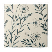 Neutrales Boho-Botanik-Design Fliese (Vorderseite)