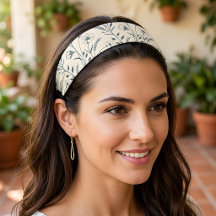 Neutrales Boho-Botanik-Muster-Stirnband